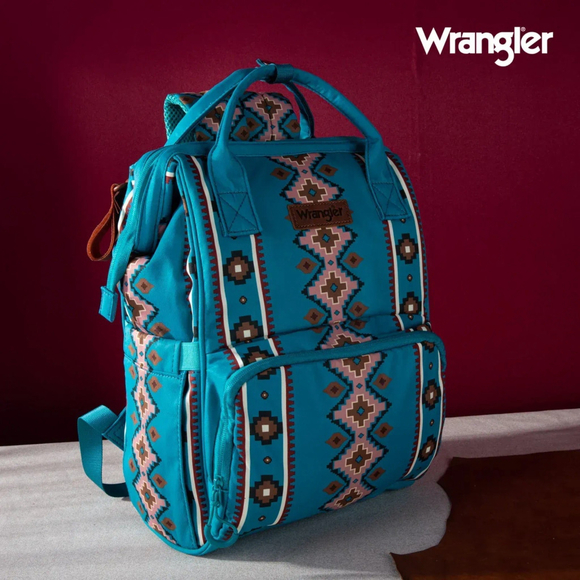 Wrangler Handbags - Wrangler Aztec Printed Callie Backpack - Turquoise